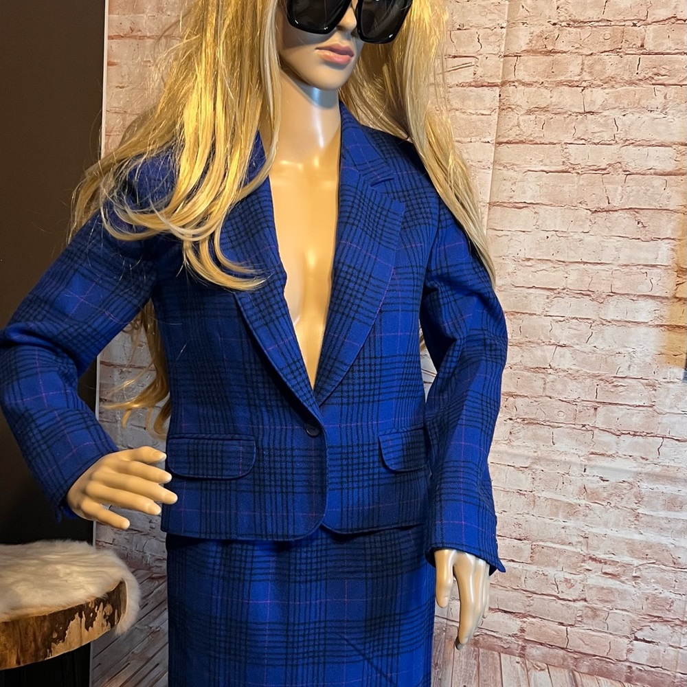 Pendleton vintage plaid wool skirt suit size 6